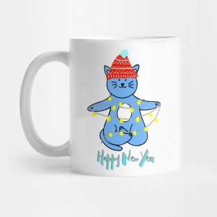 HAPPY NEW YEAR/ Cute Funny Cat Mug